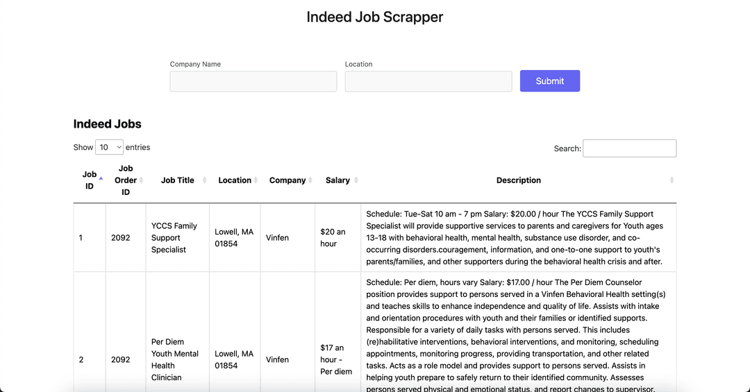 Indeed Job Scraper